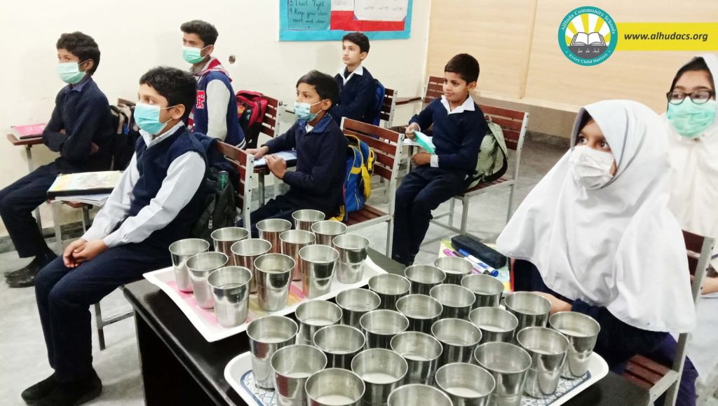 Students Enjoying Warm Tasty Milk