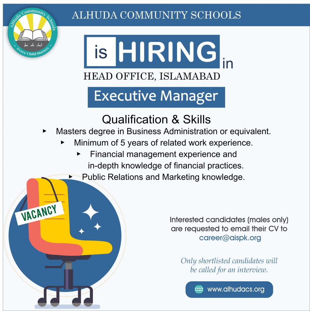 Executive Manager, AlHuda Community Schools